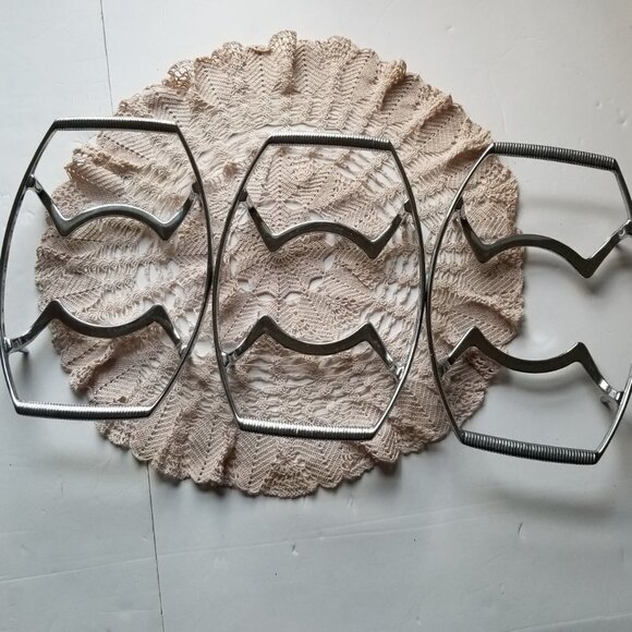 Corning Ware Trivet Lot of 3 Chrome Casserole Holder Vintage - Picture 3 of 9